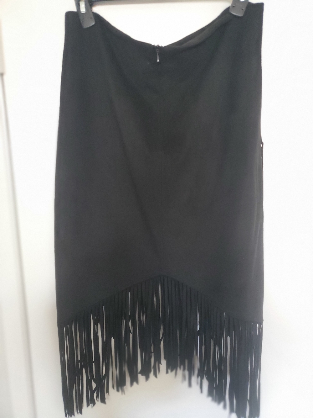 Bisou Bisou Black Asymmetric Fringe Skirt - Picture 2 of 6